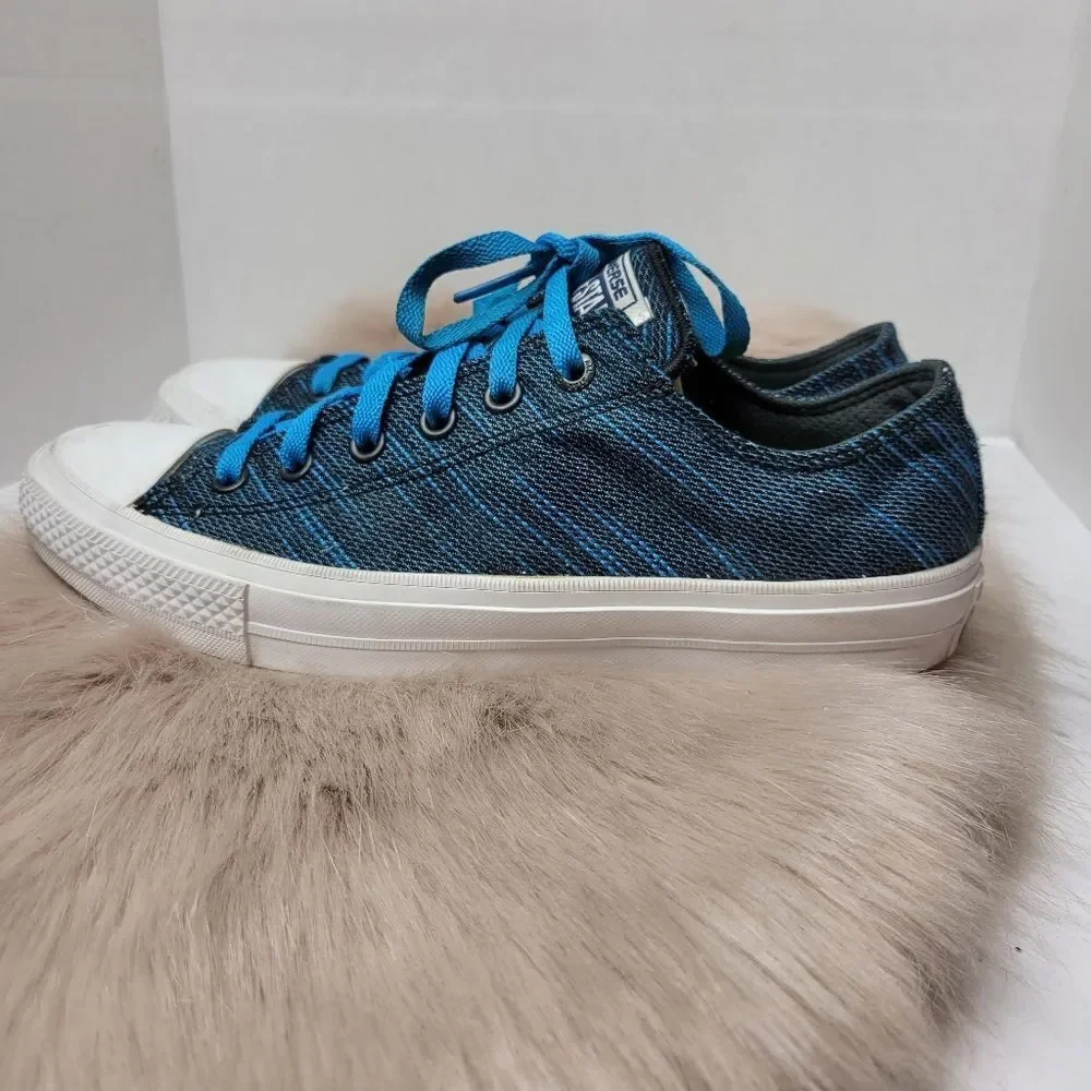 Converse Chuck Taylor All Star II Ox Knit 151091C Blue Men's Shoes Size 8 - Picture 3 of 10